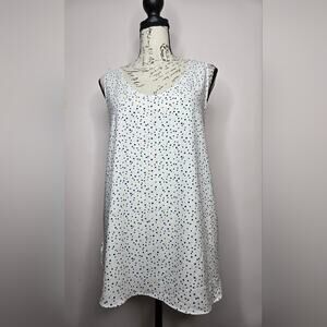 LOFT Women's Sleeveless Blouse Multicolor Polka Dot on White Size M